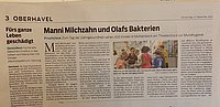 Zeitungsartikel Manni Milchzahn und Olafs Bakterien